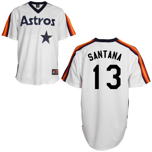 Domingo Santana #13 MLB Jersey-Houston Astros Men's Authentic Home Alumni Association Baseball Jersey